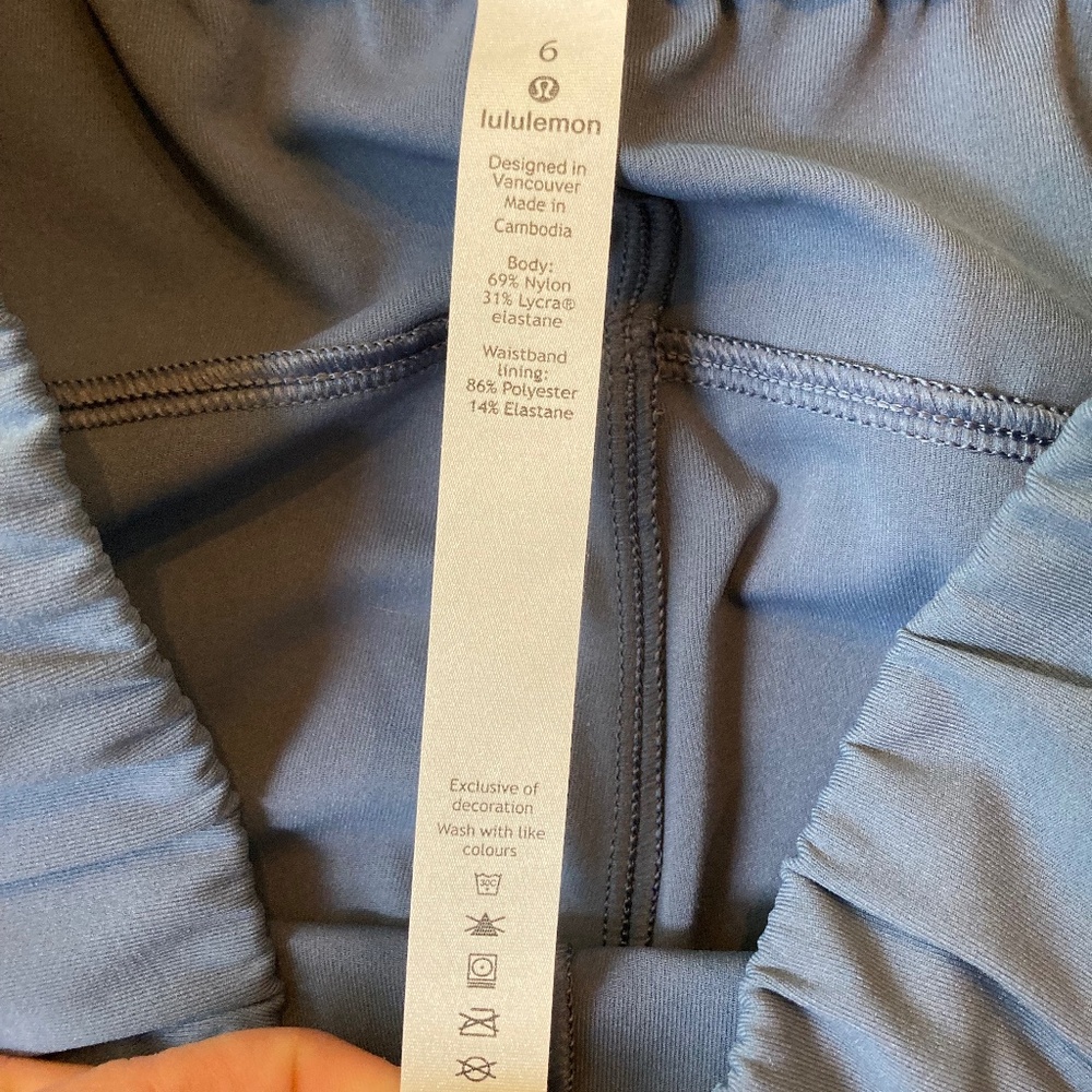 Lululemon On The Fly 7/8 Pants Size 6 Blue Lightweight Travel Drawstring Waist - Picture 5 of 7